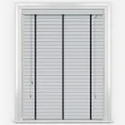 Statement Dove Grey With Jet Tapes Faux Wood Venetian Blind