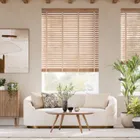 Chestnut & Chevron Tan Faux Wood Blind - 50mm Slat