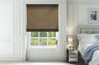 Augustus Chocolate - Faux Silk & Chenille Pattern Roman Blind