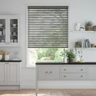 City Grey Faux Wood Blind - 50mm Slat