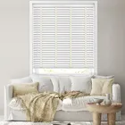 50mm White Grain & Vanilla Faux Wood Blinds