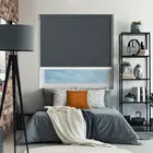 Bedtime Anthracite White Bottom Bar Roller Blind