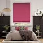Bijou Linen Magenta & Fuchsia Trimmed Roman Blind