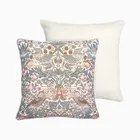 William Morris Strawberry Thief Rose Chalk Cushion