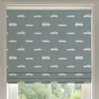 Ante Decor Vintage Cars Printed Cotton Made To Measure Roman Blind Denim