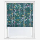 Sara Miller Linear Bamboo Dark Green Roman Blind