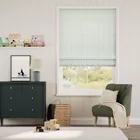 Ella Stripe Mint & Chalk Trimmed Roman Blind