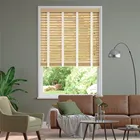 Autumn Oak & Soft Cotton Wooden Blind - 50mm Slat