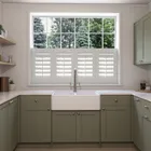 Stone Grey Cafe Style Plantation Shutters Blinds Uk