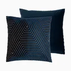 Atlas Cut Velvet Navy Cushion