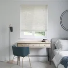 Berlin Linen Chalk White Wooden Blinds 50mm