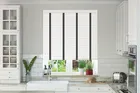 Charisma White - Faux Wood Blind Black Tape