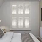 Linen White Tier On Tier Plantation Shutters Blinds Uk