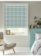 Wallace Check Soft Blue Roller Blind