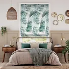 Palm Leaf Sage Green Roman Blind