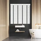 True White Faux Wood Blind With Dusk Ladder Tapes