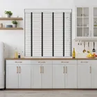 Arctic Oak Wood Grain Faux Wood Blind With Jet Ladder Tapes