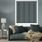 50mm Anthracite & Static Faux Wood Blinds