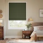 Bijou Linen Forest Green Roman Blind