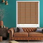50mm Warm Oak & Toffee Faux Wood Blinds