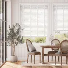 Tampa Alpine White & Igloo Faux Wood Blind - 50mm Slat
