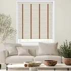 50mm Cream & Toffee Faux Wood Blinds