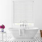35mm White Diamond Grain Faux Wood Blinds