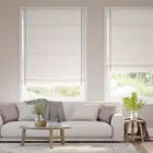Bijou Linen Alabaster & Dove Grey Inset Border Roman Blind