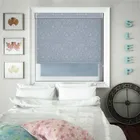 Baroque Blue No Drill Roller Blind