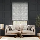 William Morris Honeysuckle & Tulip Velvet Pewter Roman Blind