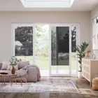Stick On Charcoal Grey Voile Sliding Door Blind