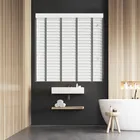 True White Wood Grain Faux Wood Blind With Gallant Ladder Tapes