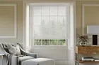 Portage White - Striped Sheer Voile Roller Blind