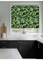 Jungle Leaves Night Floral Grip Fit Roller Blind