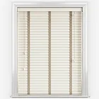 Dalby Pearl With Light Beige Tapes Wooden Venetian Blind