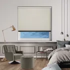 Bedtime Cream Black Bottom Bar Roller Blind